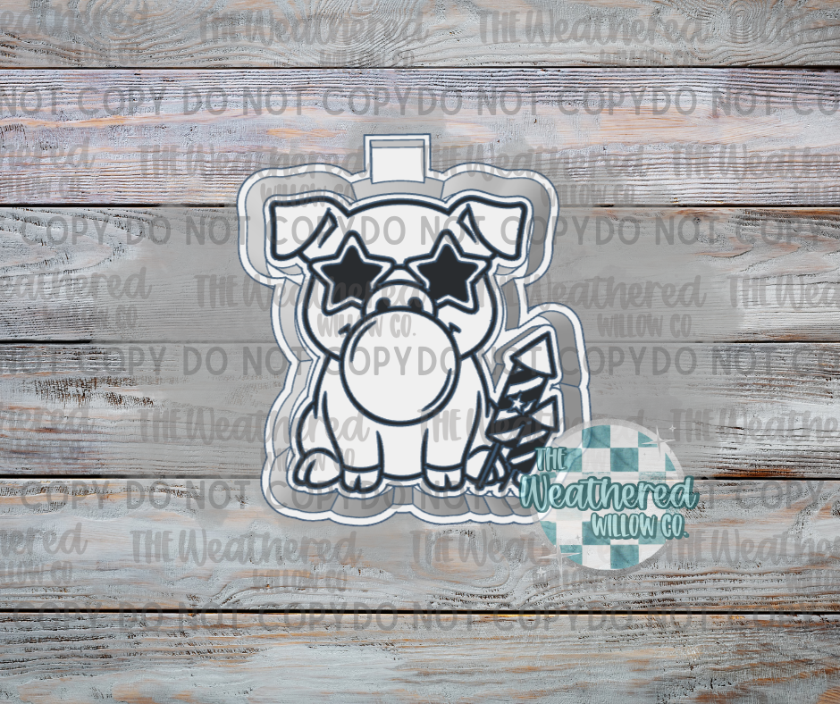 Patriotic Bubblegum Pig - Silicone Freshie