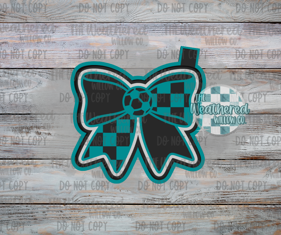 Soccer Checkered Bow - Silicone Freshie Mold