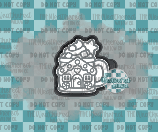 Gingerbread house mug - Silicone Freshie Mold