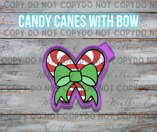 Candy Canes with bow - Silicone Freshie Mold