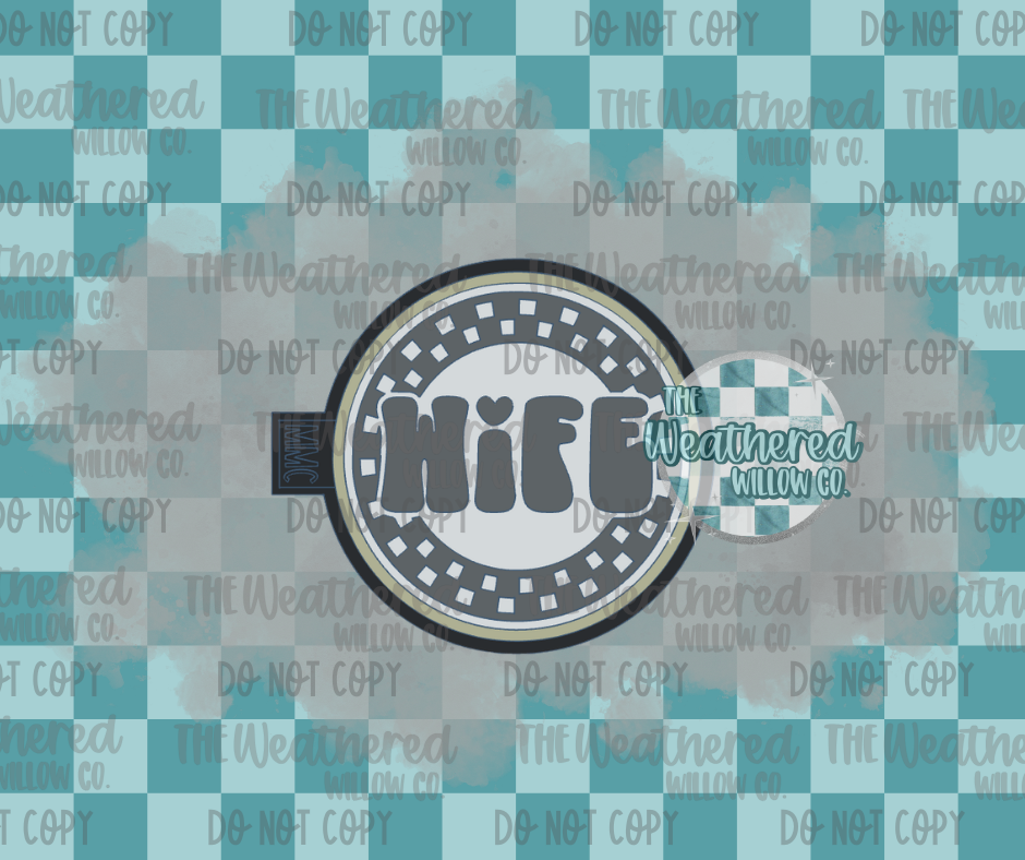 Wife checkered round - Silicone Freshie Mold