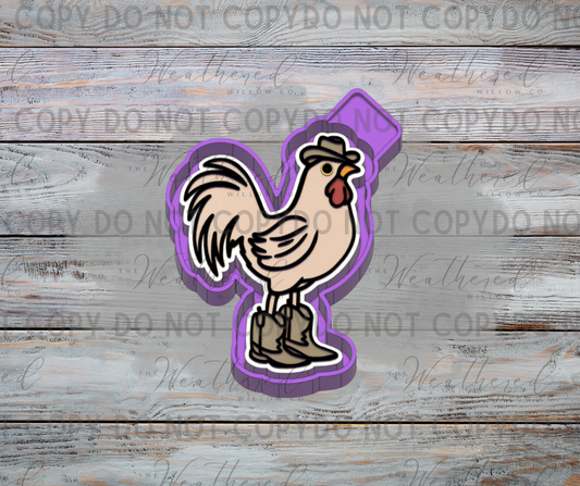 Chicken with boots - Silicone Freshie Mold