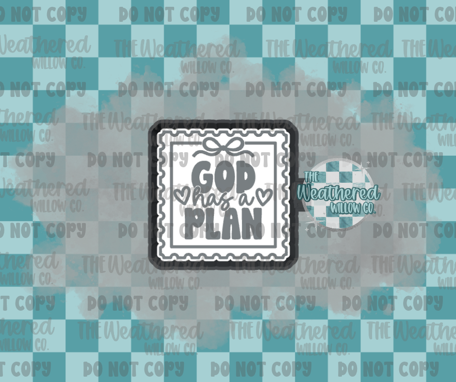 God has a plan stamp - Silicone Freshie Mold