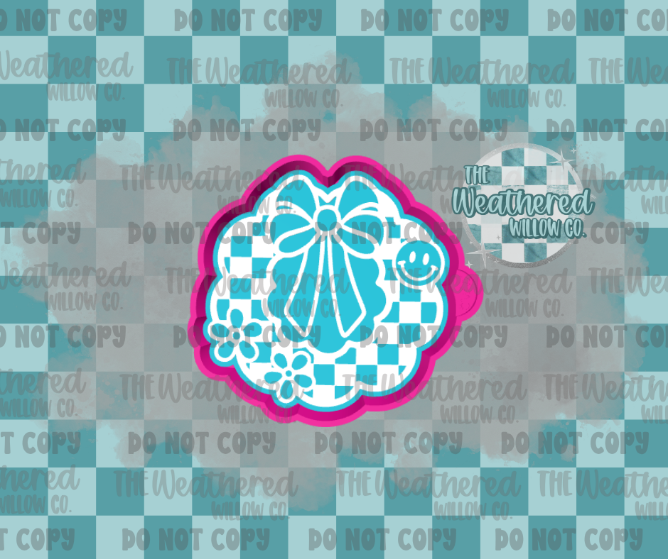 Checkered wreath - Silicone Freshie Mold