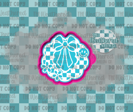Checkered wreath - Silicone Freshie Mold