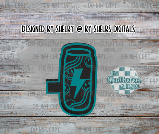 Smiley Bolt Tall Can - Silicone Freshie Mold