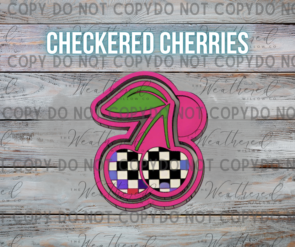 Checkered Cherries - Silicone Freshie Mold