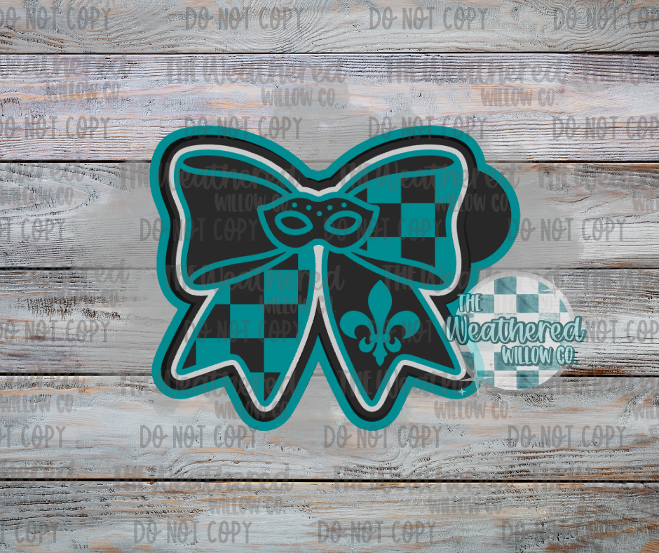 Mardi Gras Bow - Silicone Freshie Mold