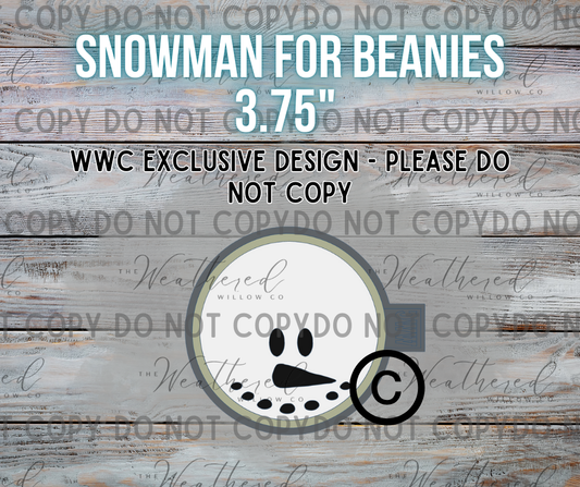 Snowman for beanie -3.75"; WWC DESIGN - Silicone Freshie Mold