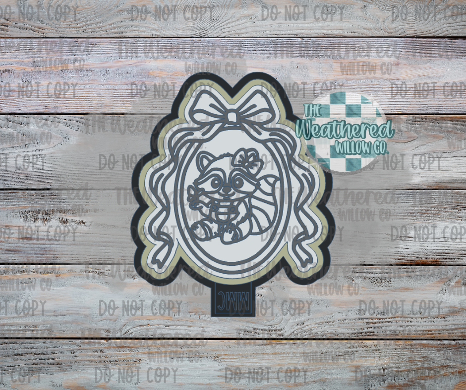 Framed butterfly raccoon - Silicone Freshie Mold