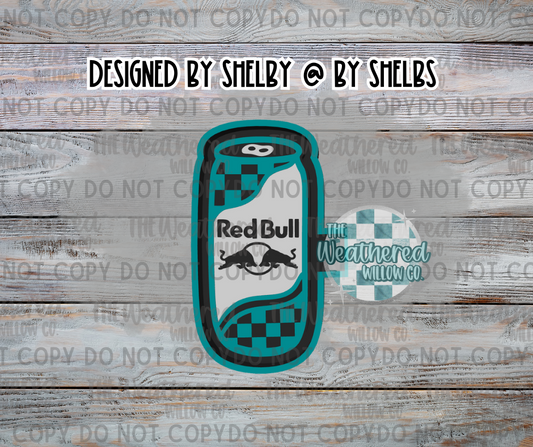 Checkered Red Bull - Silicone Freshie Mold