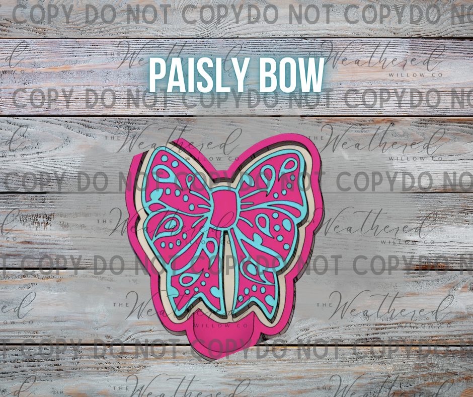 Paisly bow - Silicone Freshie Mold