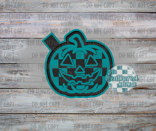 Checkered jack-o pumpkin - Silicone Freshie Mold
