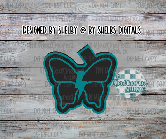 Bolt Butterfly (plain) - Silicone Freshie Mold