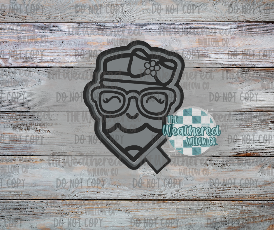 Cute pencil with glasses - Silicone Freshie Mold