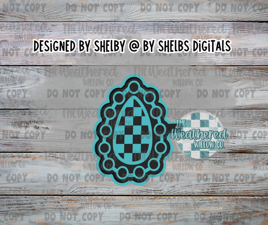 Checkered Concho - Silicone Freshie Mold