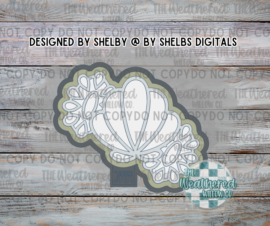 Seashell with conchos - Silicone Freshie Mold