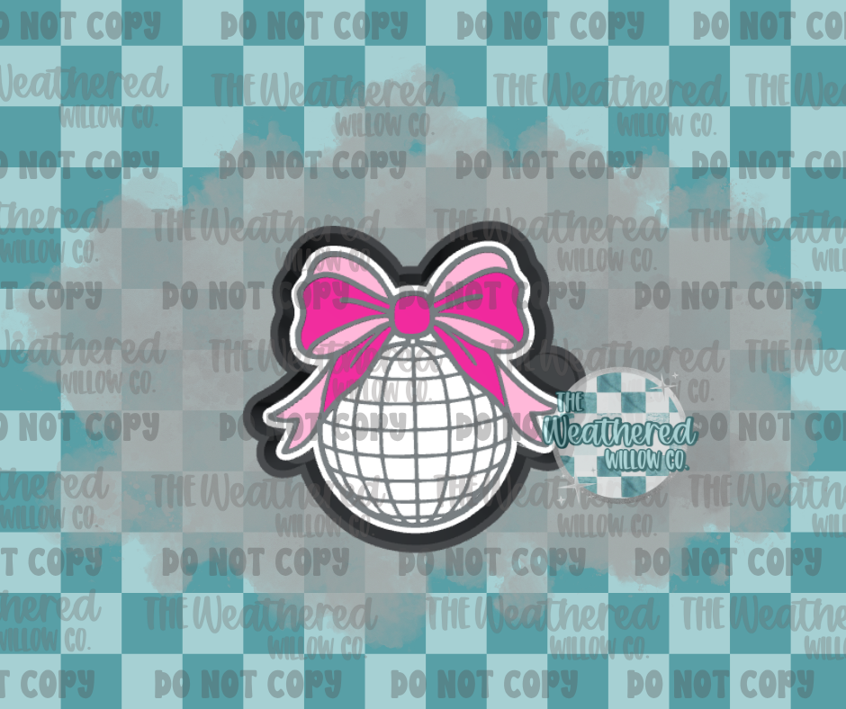 Disco ball with bow - Silicone Freshie Mold