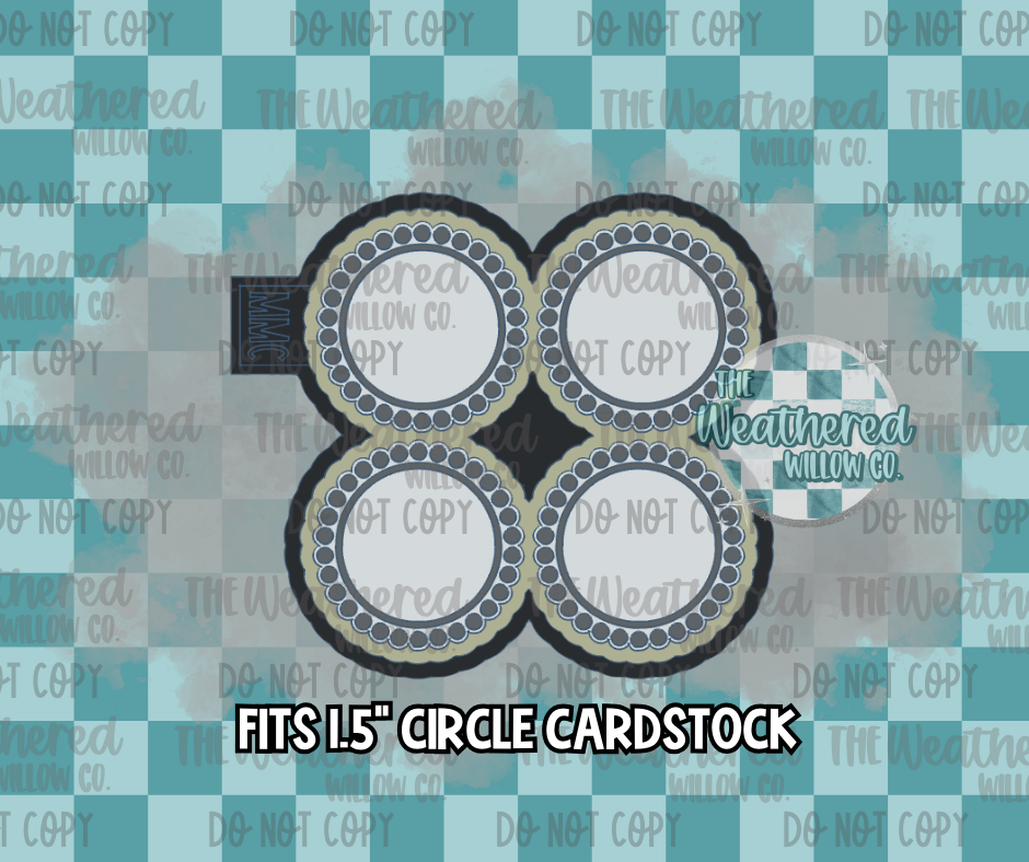 VENT SET; 4pc turquoise circle frame - Silicone Freshie Mold