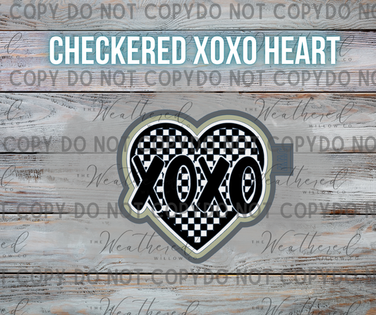 Checkered XOXO Heart - Silicone Freshie Mold