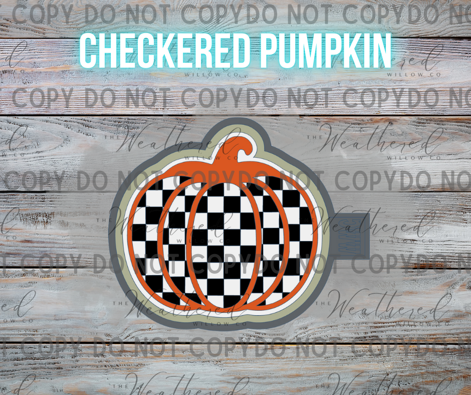 Checkered Pumpkin - Silicone Freshie Mold