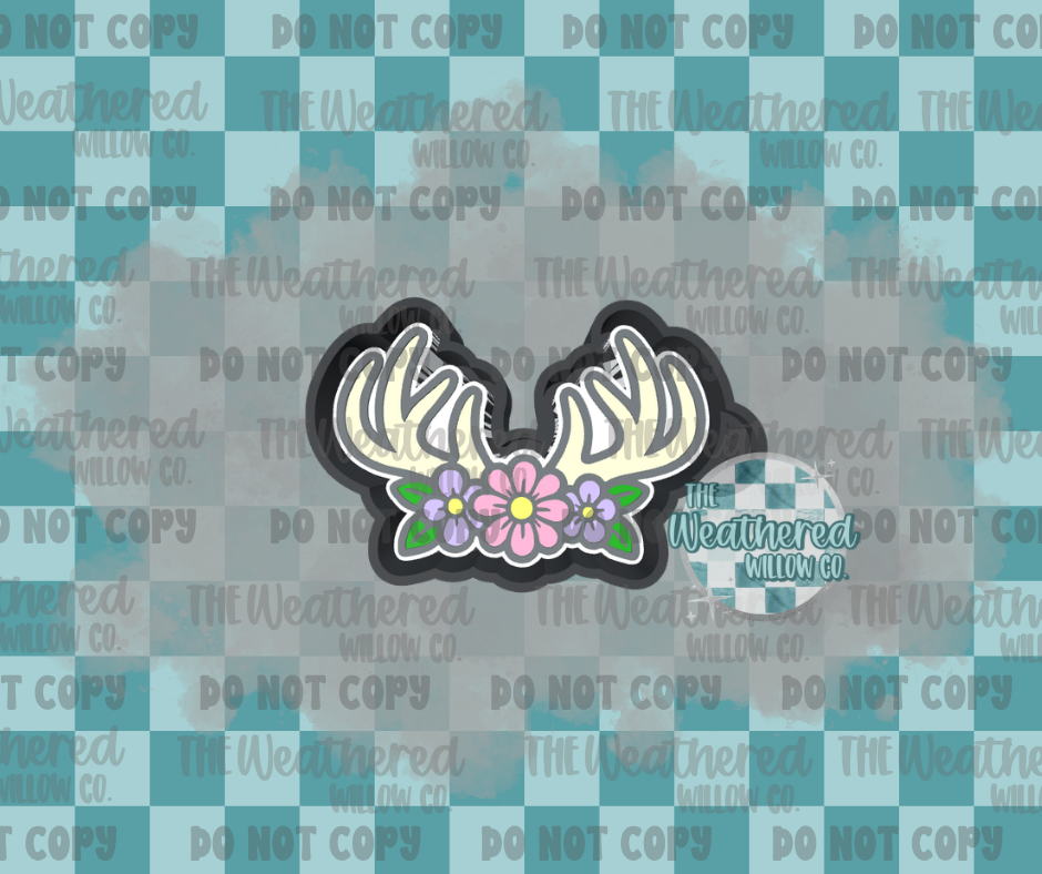Floral Antlers - Silicone Freshie Mold