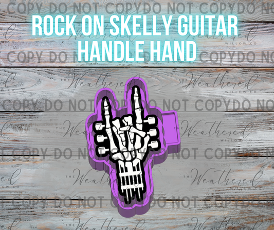 Rock on skelly guitar handle hand - Silicone Freshie Mold