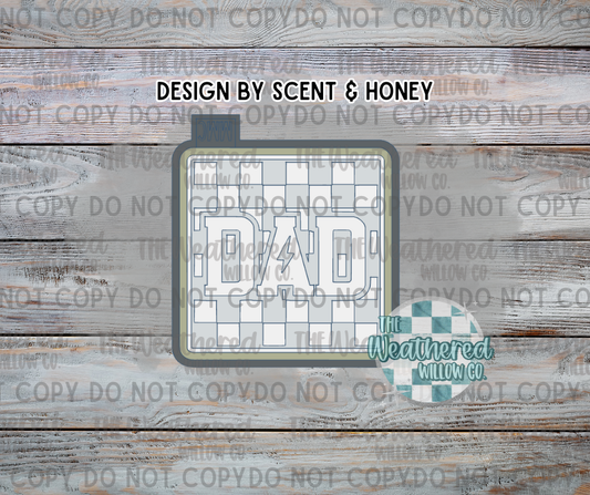 Checkered dad square - Silicone Freshie Mold