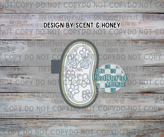 Floral Pickle with glasses - Silicone Freshie Mold