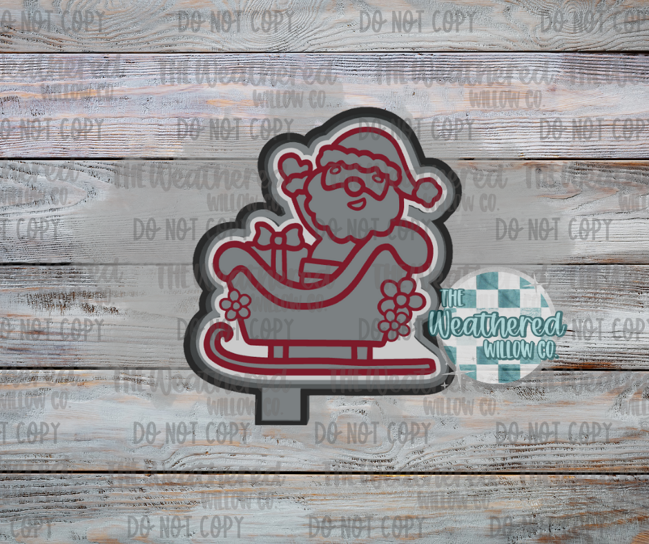 Santa Sleigh - Silicone Freshie Mold