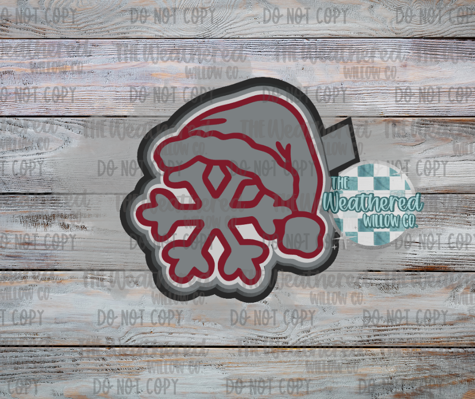 Snowflake with Santa hat - Silicone Freshie Mold