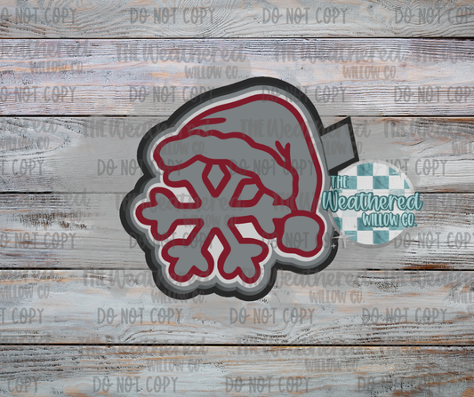 Snowflake with Santa hat - Silicone Freshie Mold