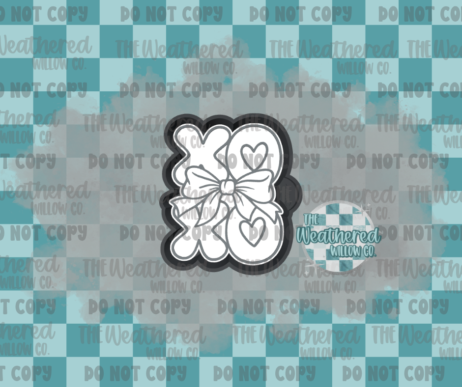 XOXO with bow - Silicone Freshie Mold