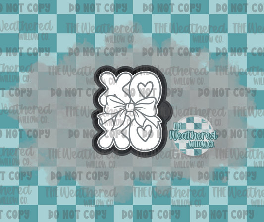 XOXO with bow - Silicone Freshie Mold