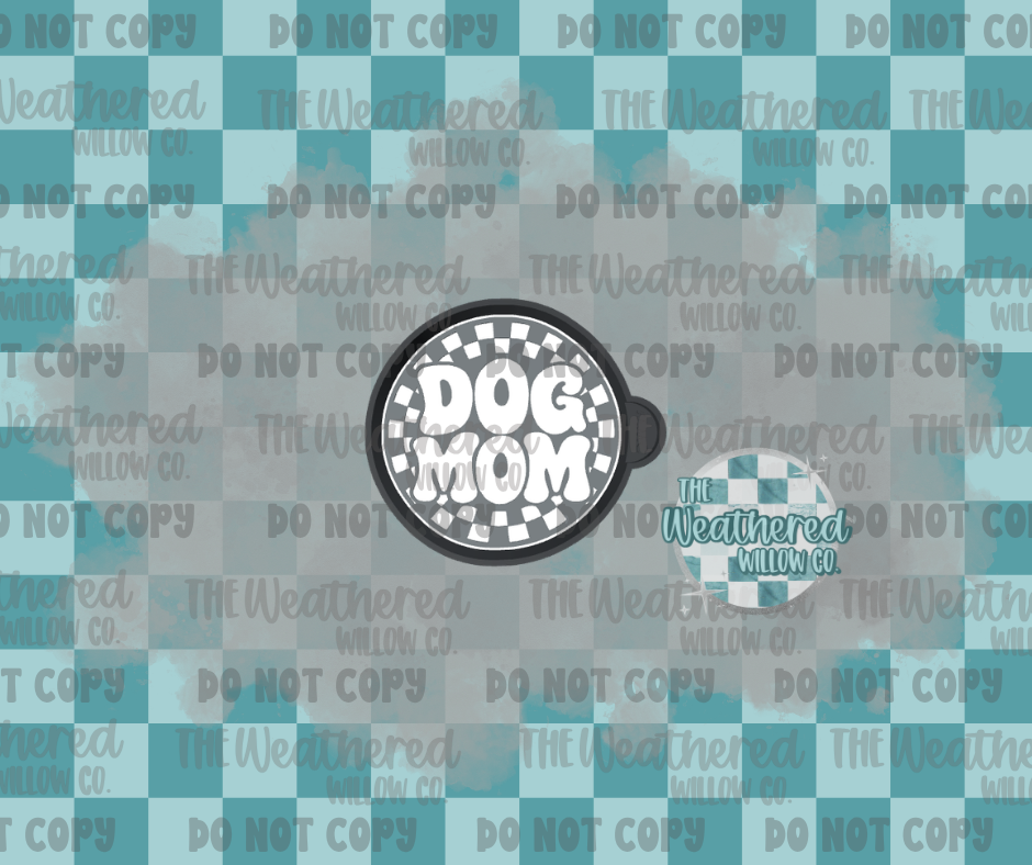 Dog Mom Checkered Circle - Silicone Freshie Mold