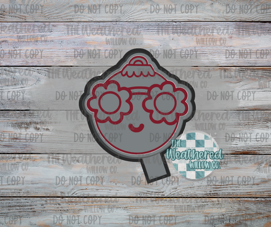 Flower glasses ornament - Silicone Freshie Mold