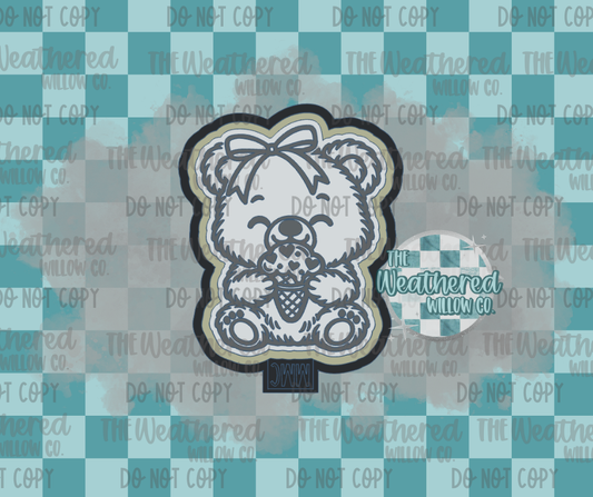 Bear with ice cream - Silicone Freshie Mold