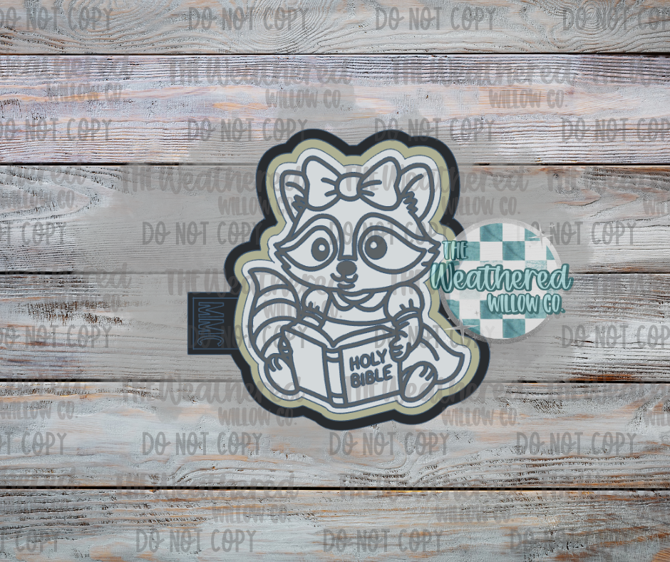 Bible reading raccoon - Silicone Freshie Mold