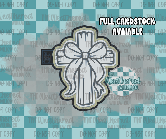 Coquette bow wooden cross - Silicone Freshie Mold