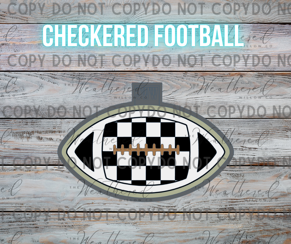 Checkered Football - Silicone Freshie Mold