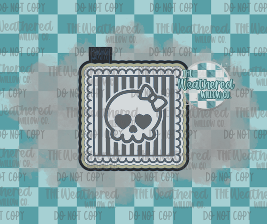 Striped Skull Stamp - Silicone Freshie Mold