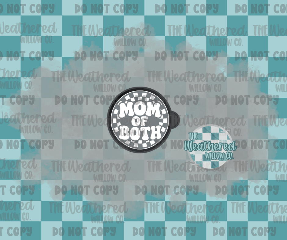 Mom of both Checkered Circle - Silicone Freshie Mold