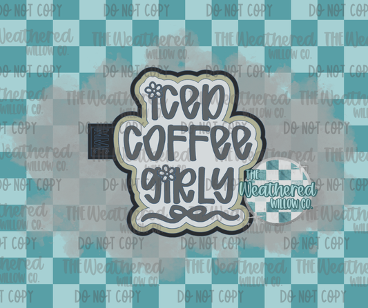 Iced Coffee Girly (words & bow only) - Silicone Freshie Mold