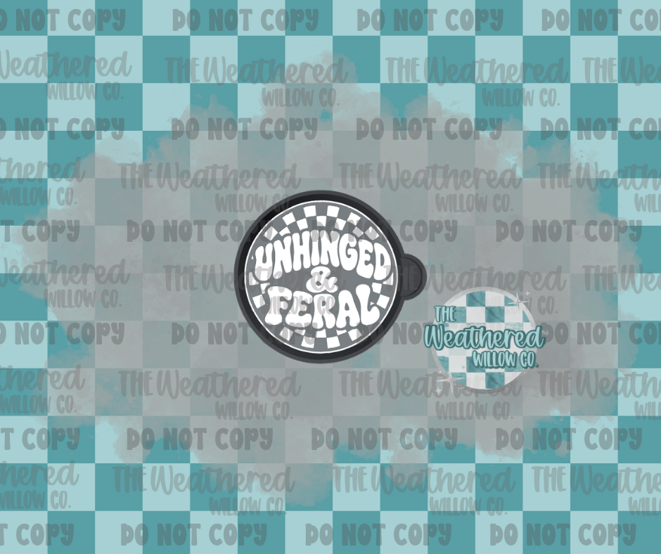 Unhinged & Feral Checkered Circle - Silicone Freshie Mold