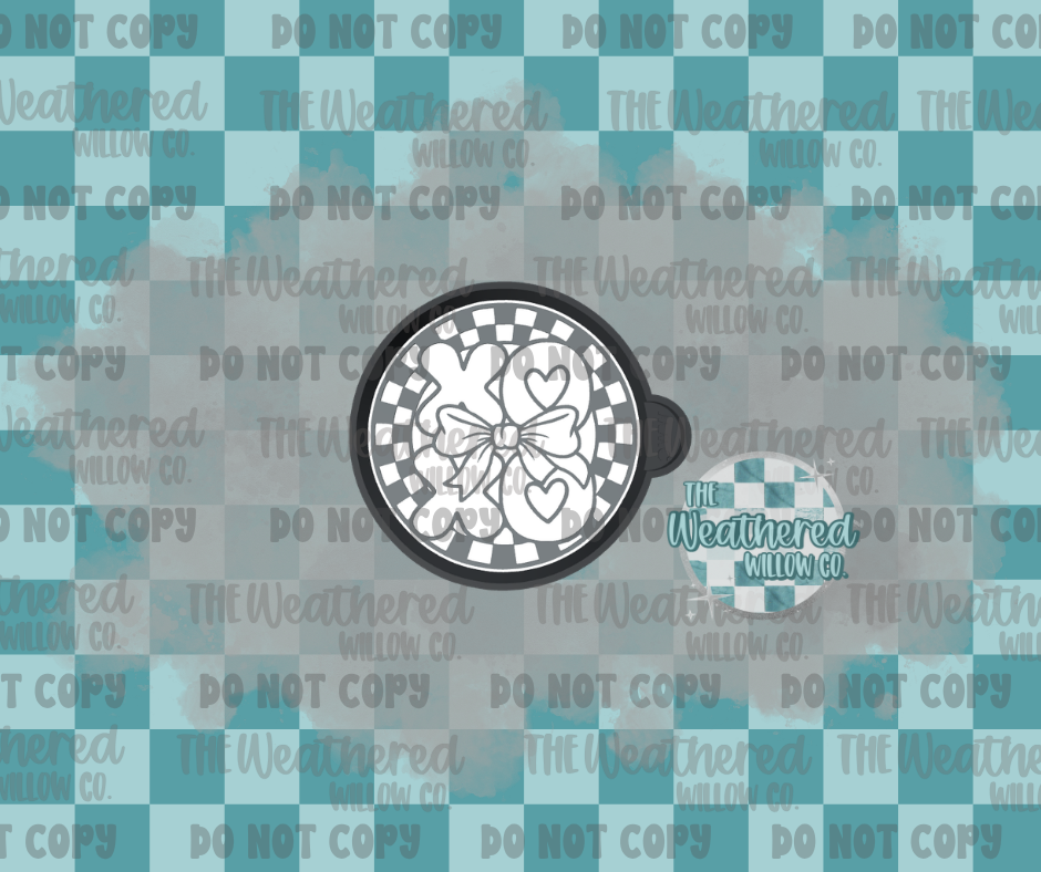 XOXO Checkered Circle - Silicone Freshie Mold