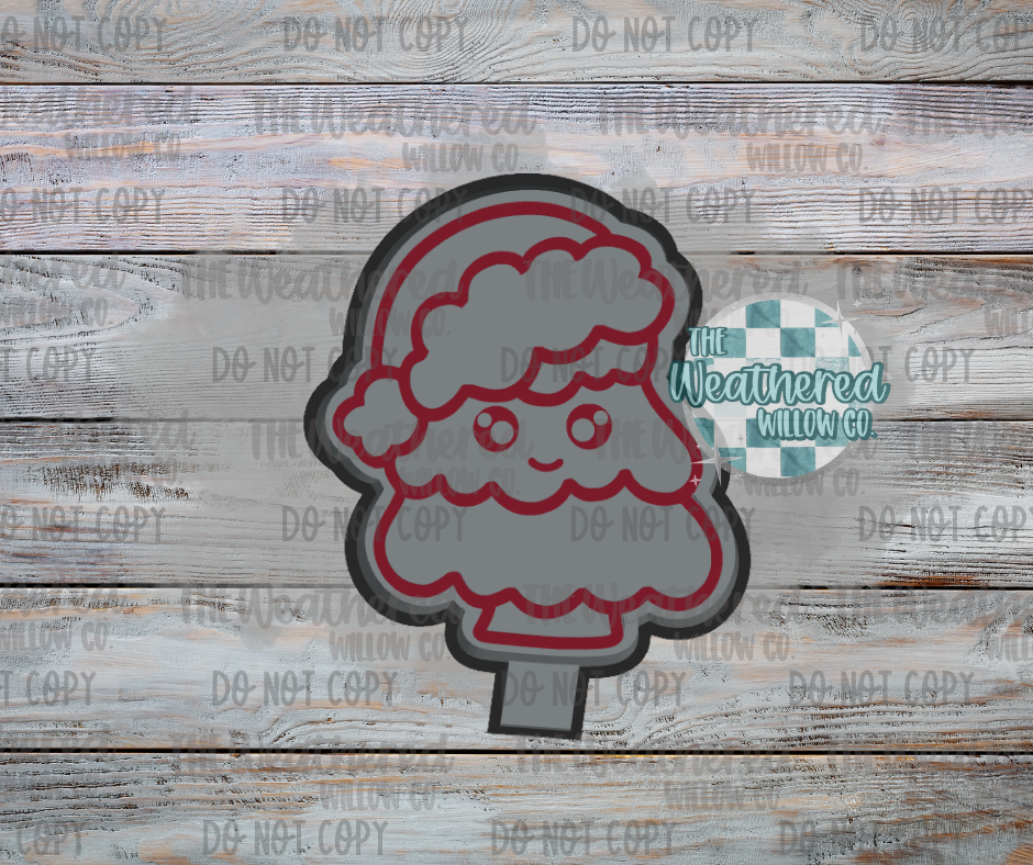 Christmas tree with Santa Hat - Silicone Freshie Mold