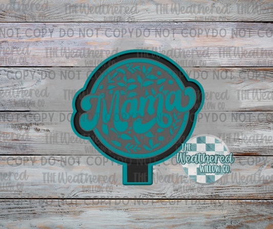 Mama circle with leaves - Silicone Freshie Mold