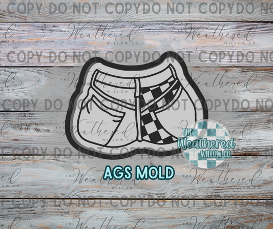 Checkered Shorts (AGS) - Silicone Freshie Mold