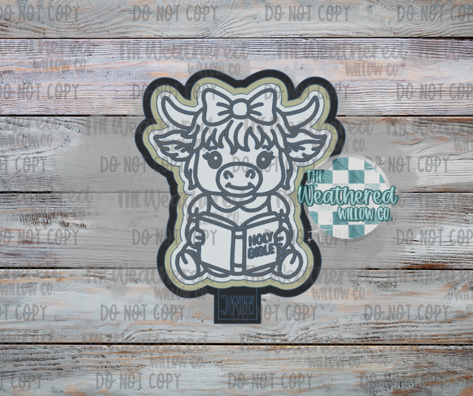 Bible reading highland - Silicone Freshie Mold