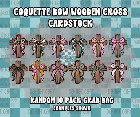 Coquette bow wooden cross FULL Cardstock - Premium Cardstock Grab Bag